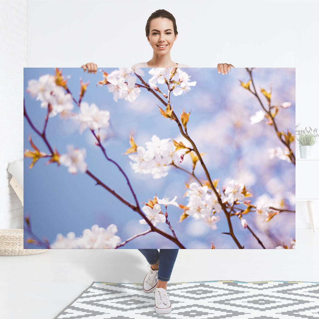 Selbstklebender Folienbogen Apple Blossoms - Größe: 150x100 cm