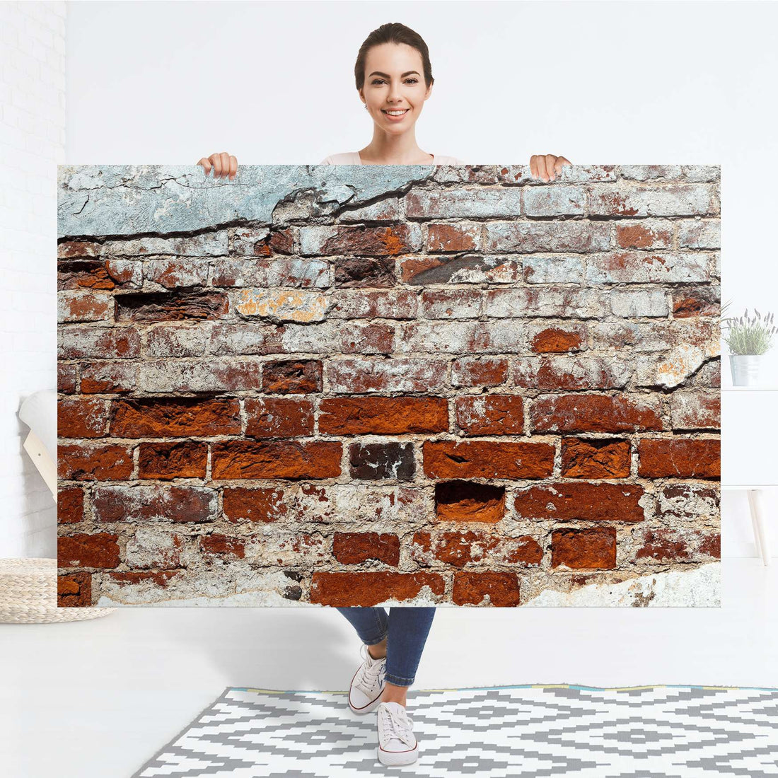 Selbstklebender Folienbogen Backstein - Größe: 150x100 cm