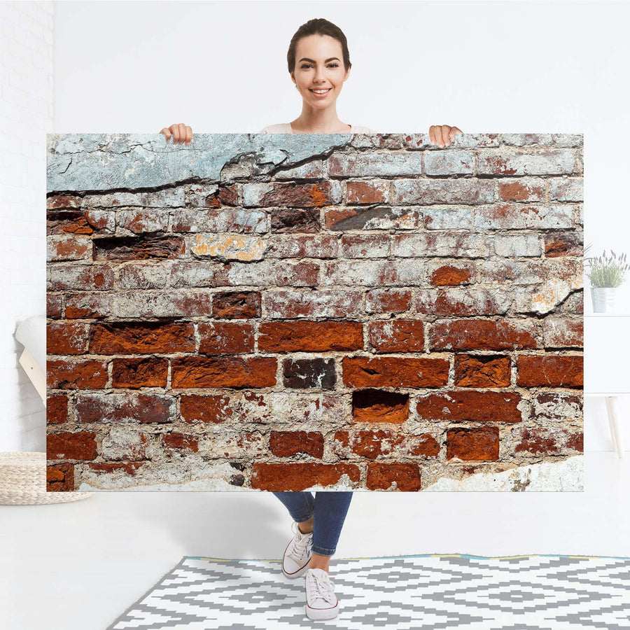 Selbstklebender Folienbogen Backstein - Größe: 150x100 cm