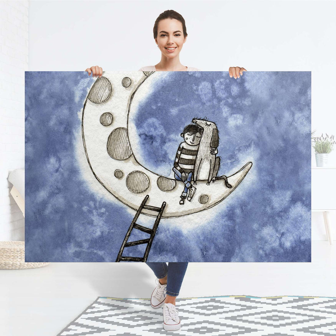 Selbstklebender Folienbogen Besuch - Größe: 150x100 cm