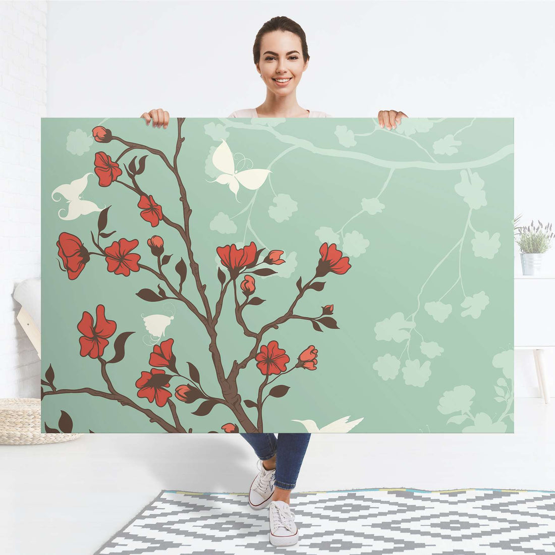 Selbstklebender Folienbogen Blütenzauber - Größe: 150x100 cm