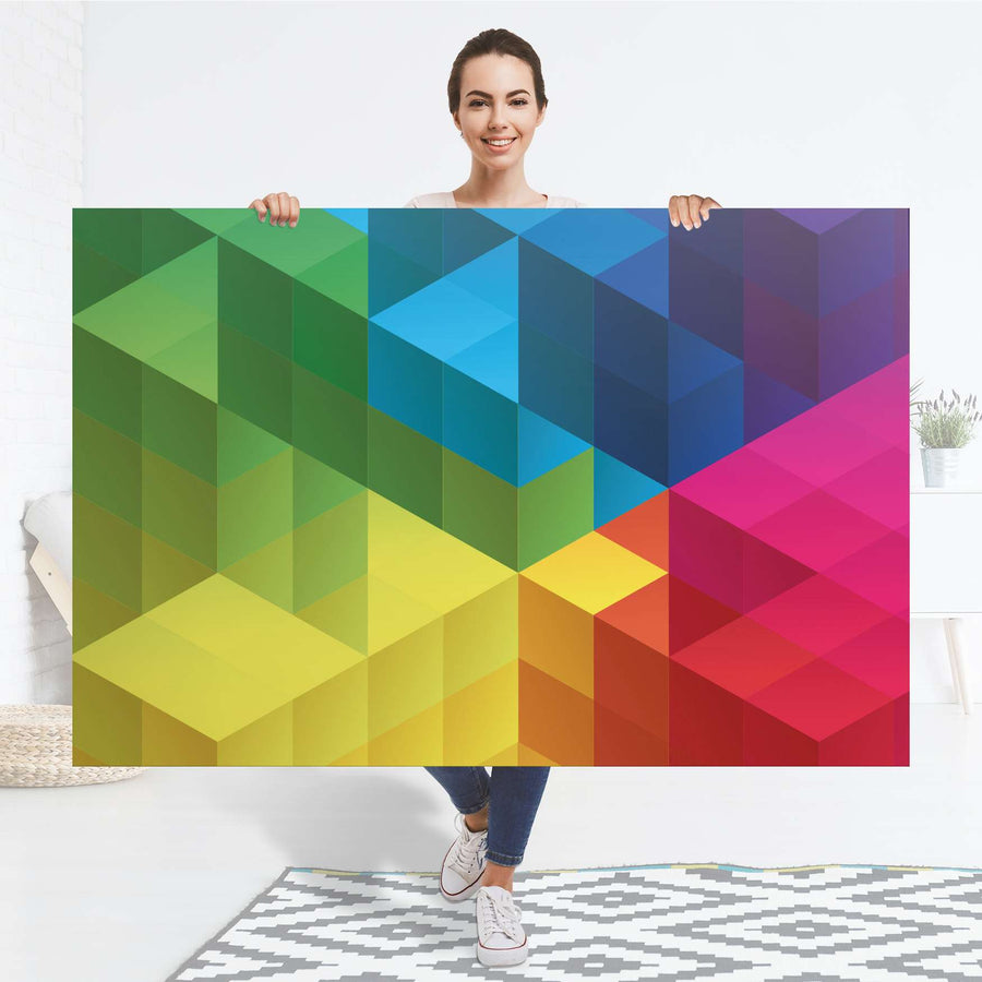 Selbstklebender Folienbogen Colored Cubes - Größe: 150x100 cm