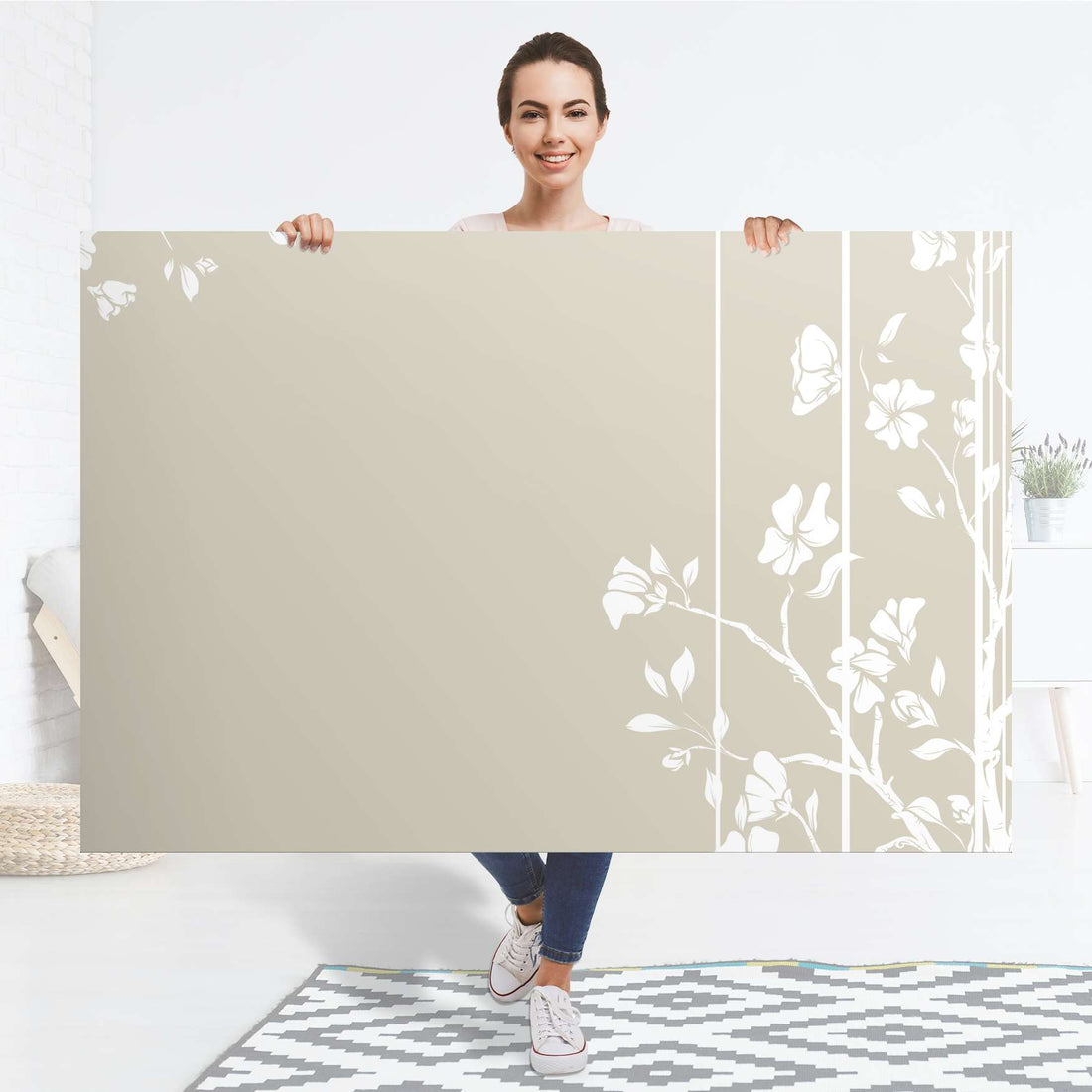 Selbstklebender Folienbogen Florals Plain 3 - Größe: 150x100 cm