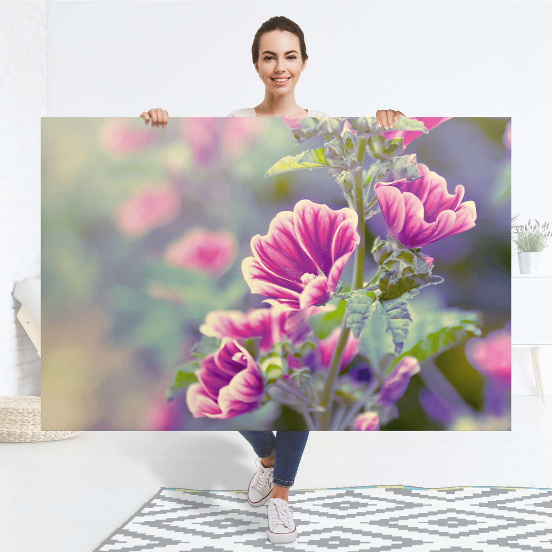 Selbstklebender Folienbogen Flower Gaze - Größe: 150x100 cm