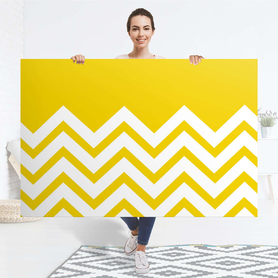Selbstklebender Folienbogen Gelbe Zacken - Größe: 150x100 cm