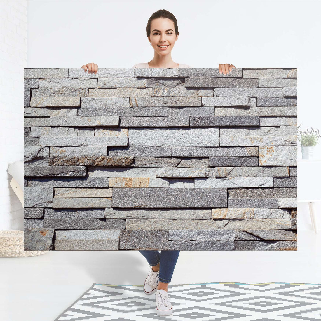 Selbstklebender Folienbogen Granit-Wand - Größe: 150x100 cm