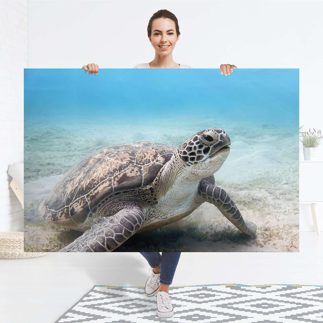 Selbstklebender Folienbogen Green Sea Turtle - Größe: 150x100 cm