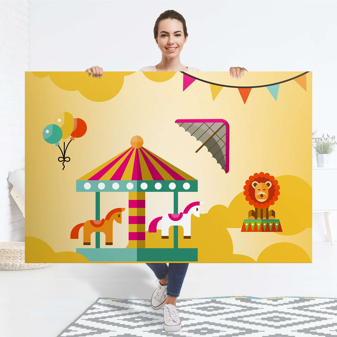 Selbstklebender Folienbogen Löwenstark - Größe: 150x100 cm