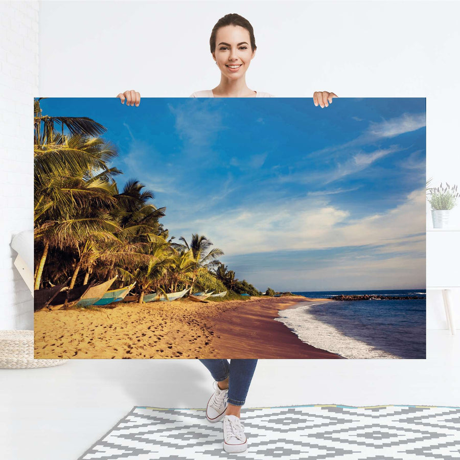 Selbstklebender Folienbogen Longboat Beach - Größe: 150x100 cm