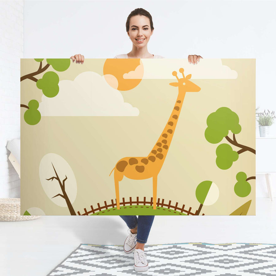 Selbstklebender Folienbogen Mountain Giraffe - Größe: 150x100 cm