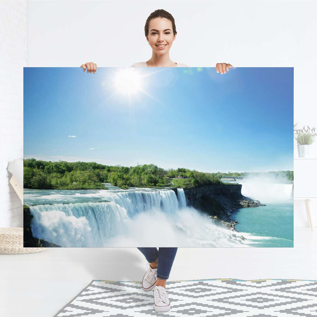 Selbstklebender Folienbogen Niagara Falls - Größe: 150x100 cm