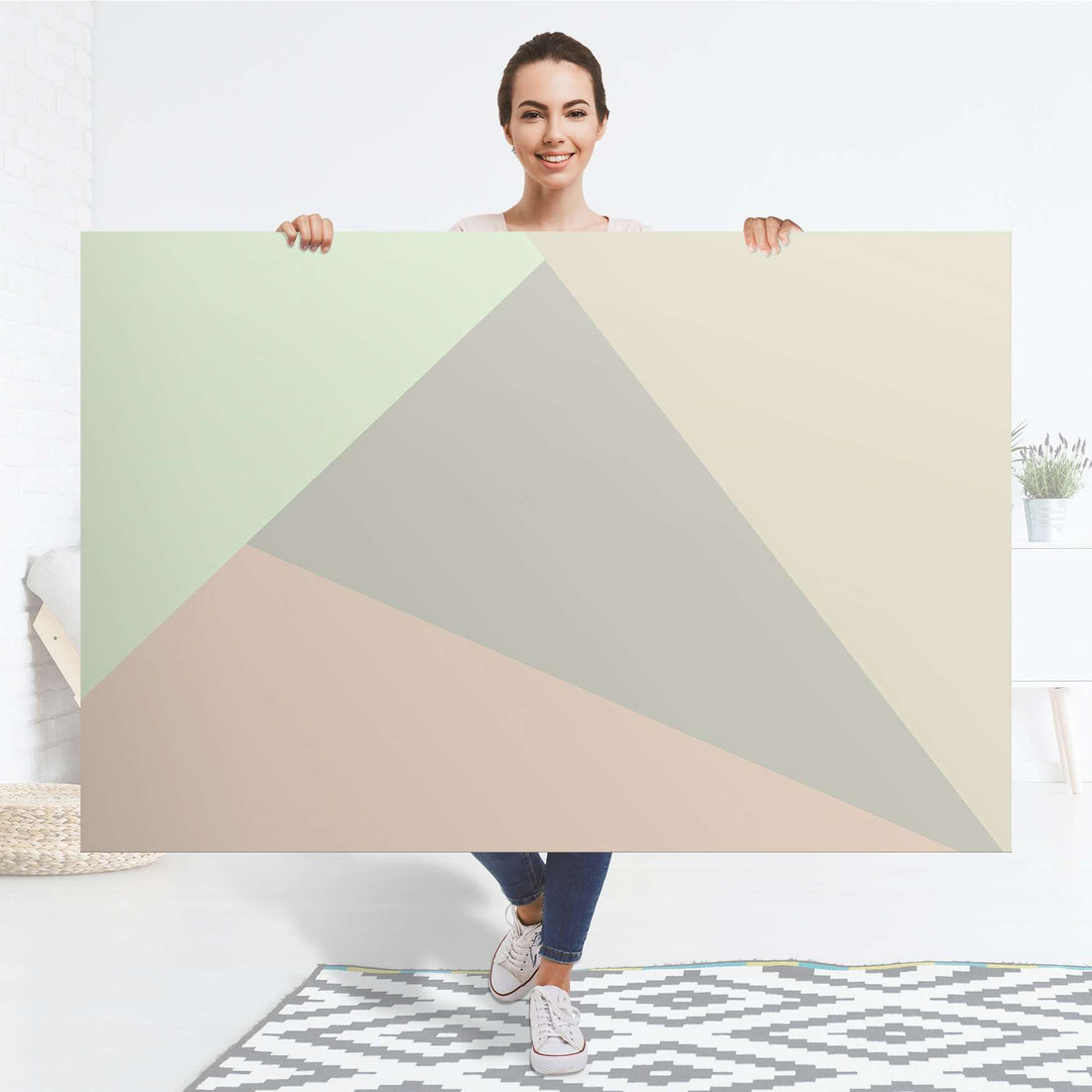 Selbstklebender Folienbogen Pastell Geometrik - Größe: 150x100 cm