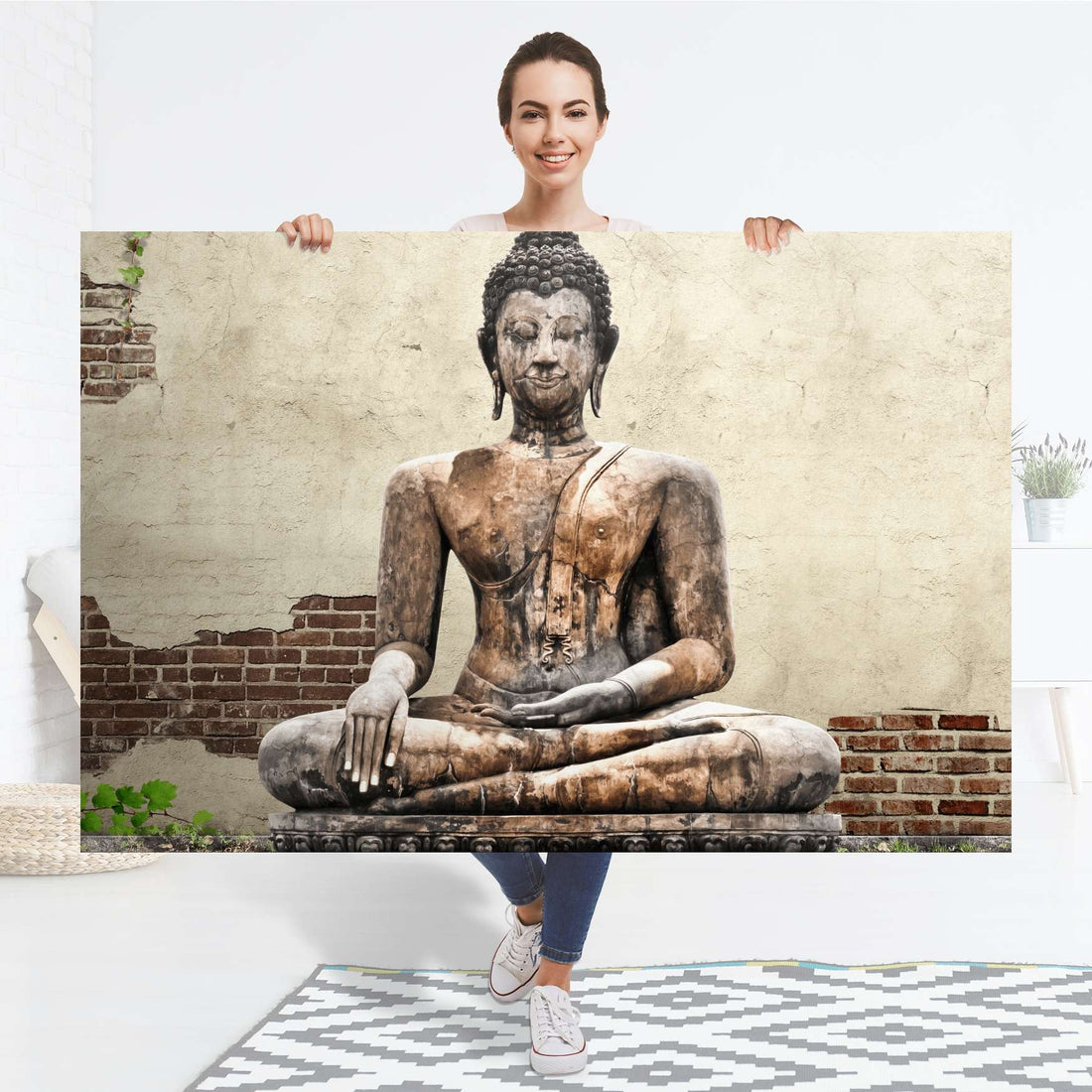 Selbstklebender Folienbogen Relaxing Buddha - Größe: 150x100 cm