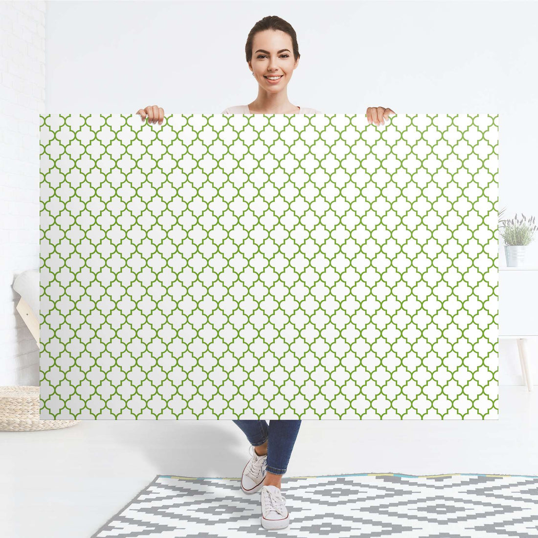 Selbstklebender Folienbogen Retro Pattern - Grün - Größe: 150x100 cm