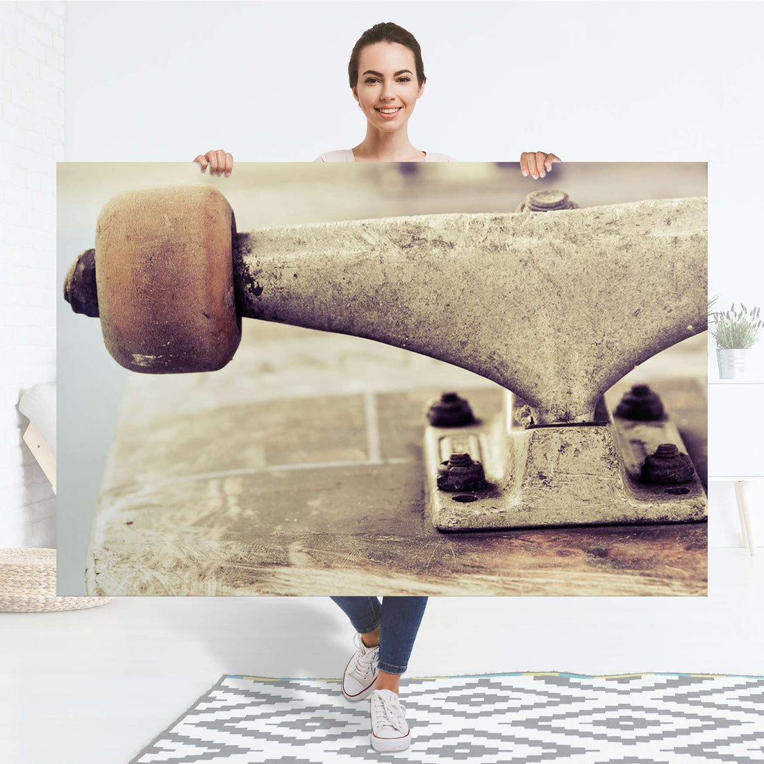 Selbstklebender Folienbogen Skateboard - Größe: 150x100 cm