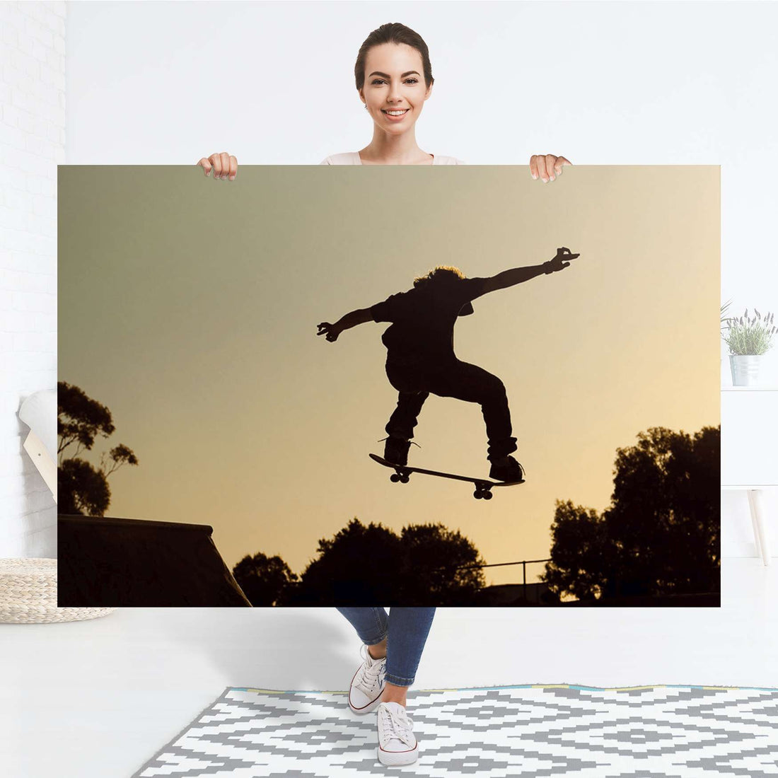 Selbstklebender Folienbogen Skater - Größe: 150x100 cm
