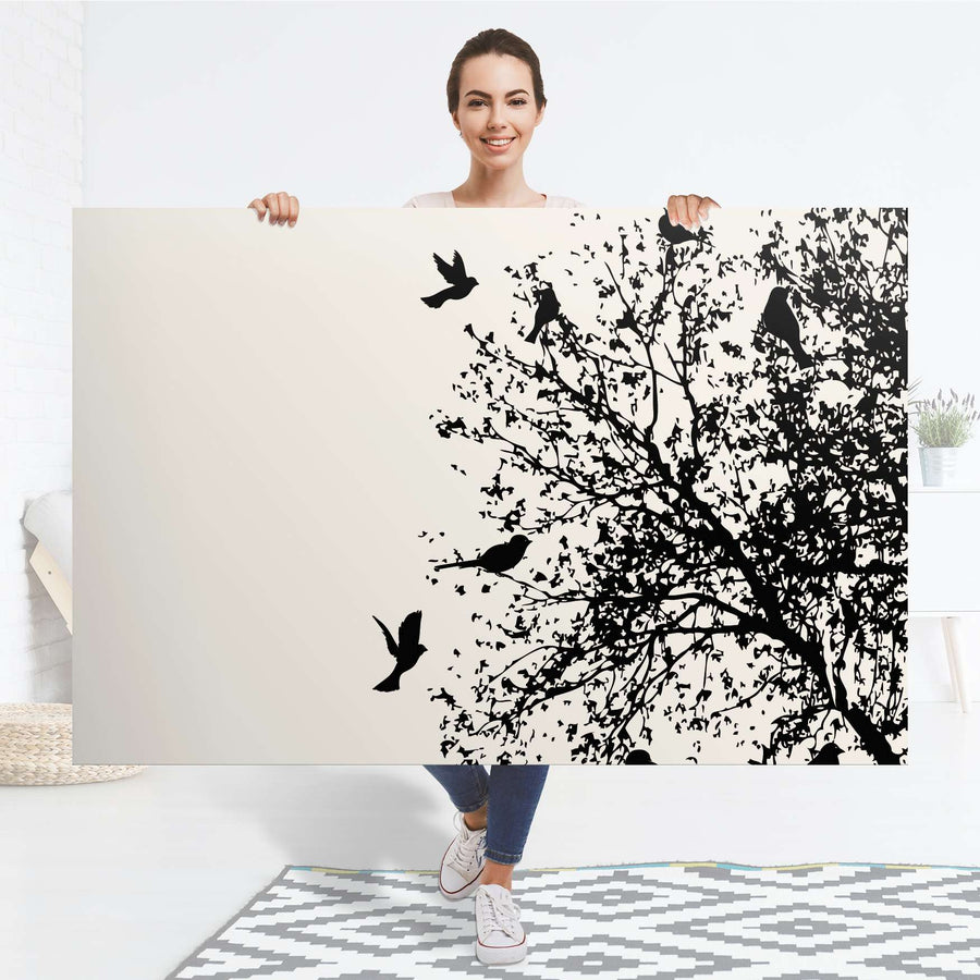 Selbstklebender Folienbogen Tree and Birds 2 - Größe: 150x100 cm