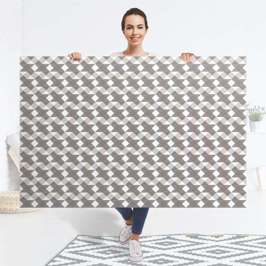 Selbstklebender Folienbogen Triangle Pattern - Grau - Größe: 150x100 cm