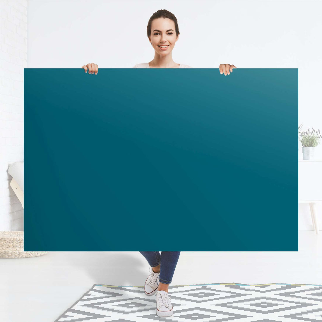 Selbstklebender Folienbogen Türkisgrün Dark - Größe: 150x100 cm