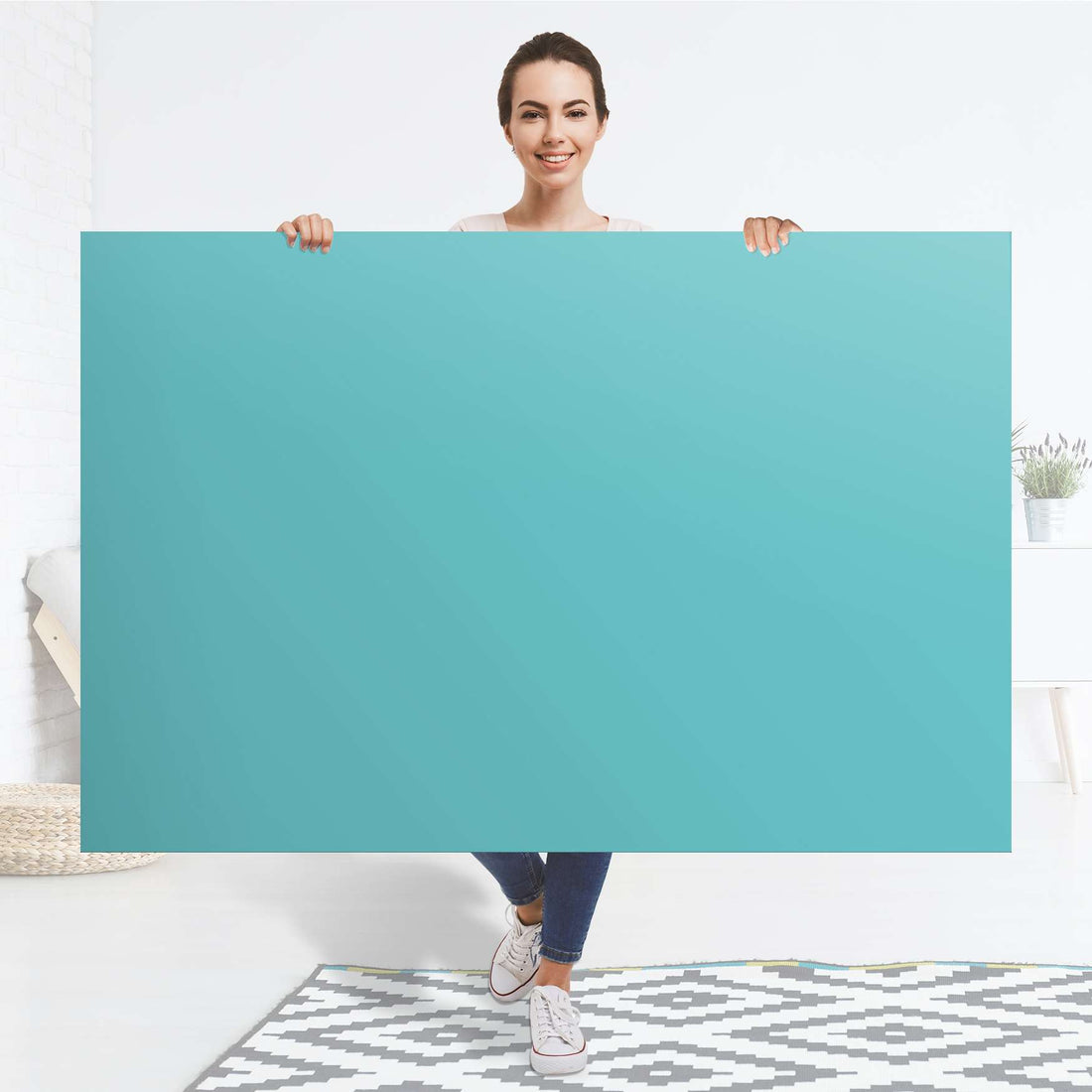 Selbstklebender Folienbogen Türkisgrün Light - Größe: 150x100 cm