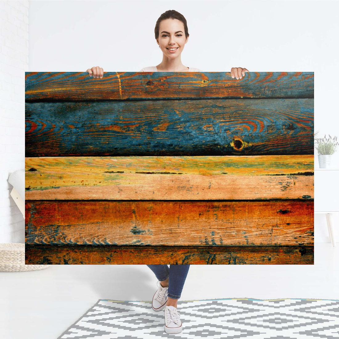 Selbstklebender Folienbogen Wooden - Größe: 150x100 cm