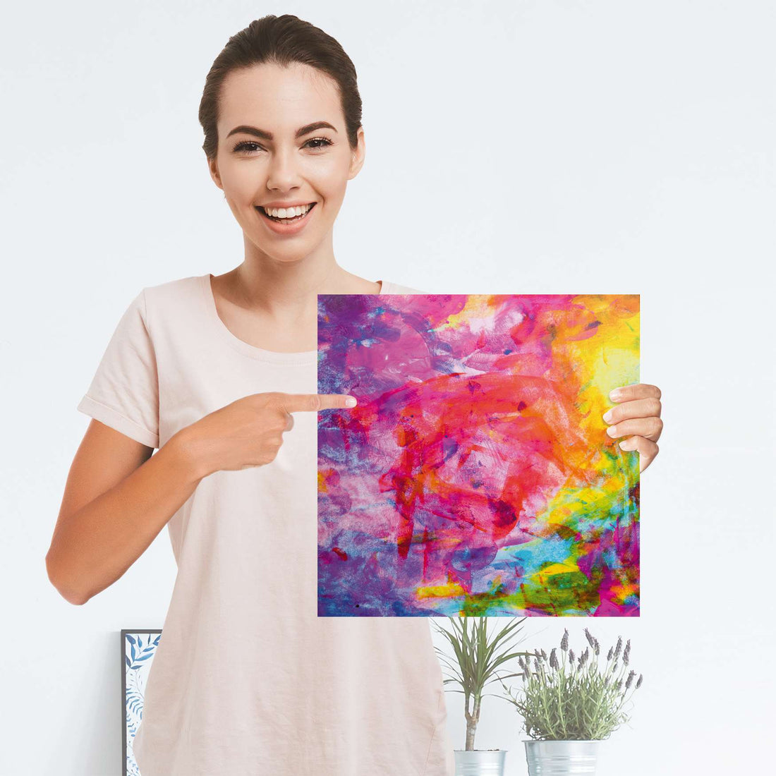 Selbstklebender Folienbogen Abstract Watercolor - Größe: 30x30 cm