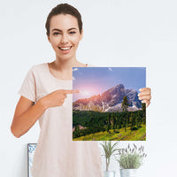 Selbstklebender Folienbogen Alpenblick - Größe: 30x30 cm