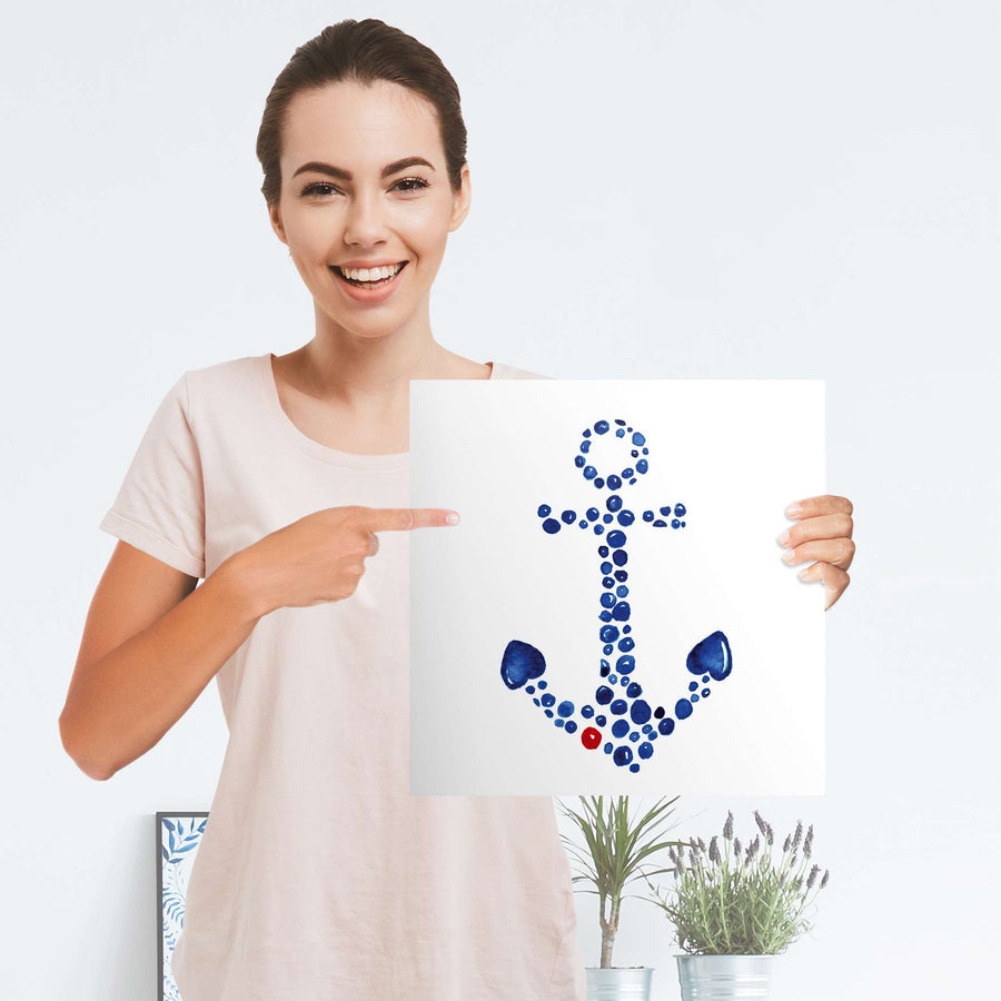 Selbstklebender Folienbogen Anker - Größe: 30x30 cm