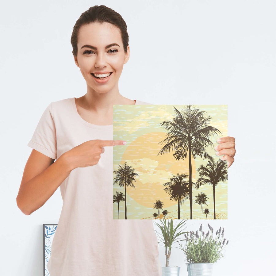 Selbstklebender Folienbogen Beach Palms - Größe: 30x30 cm
