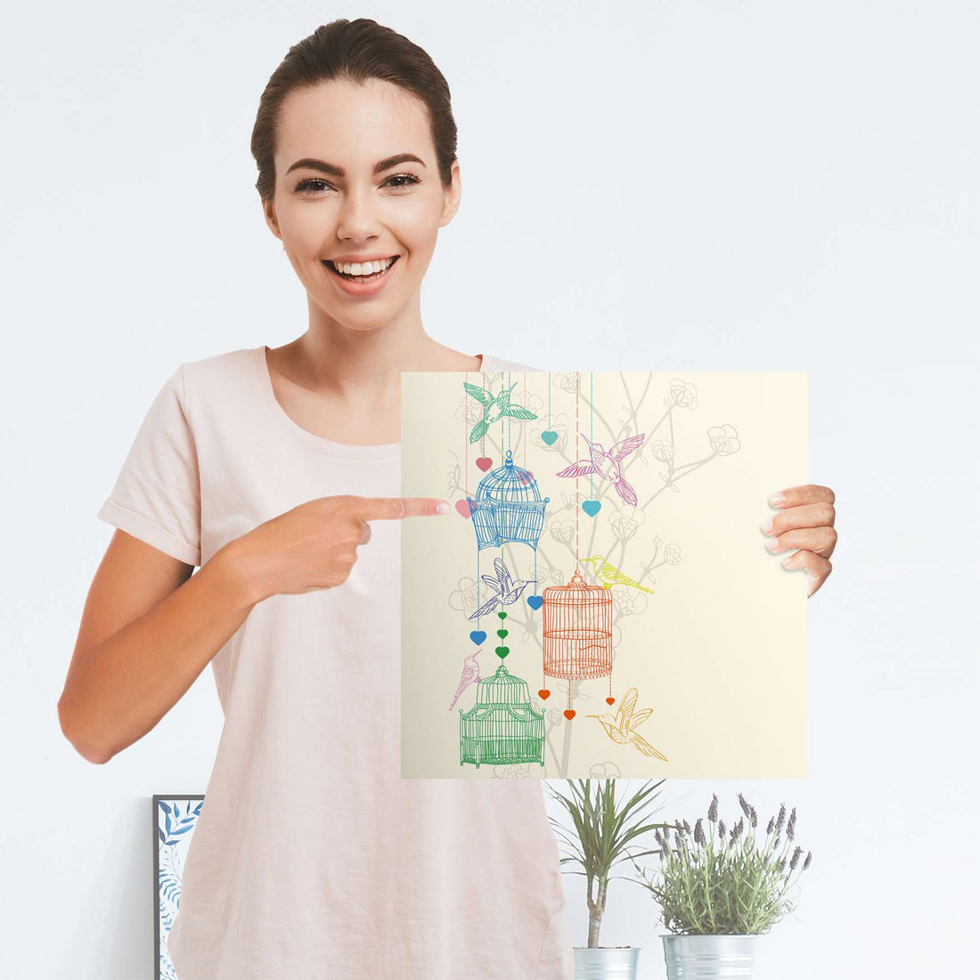 Selbstklebender Folienbogen Birdcage - Größe: 30x30 cm