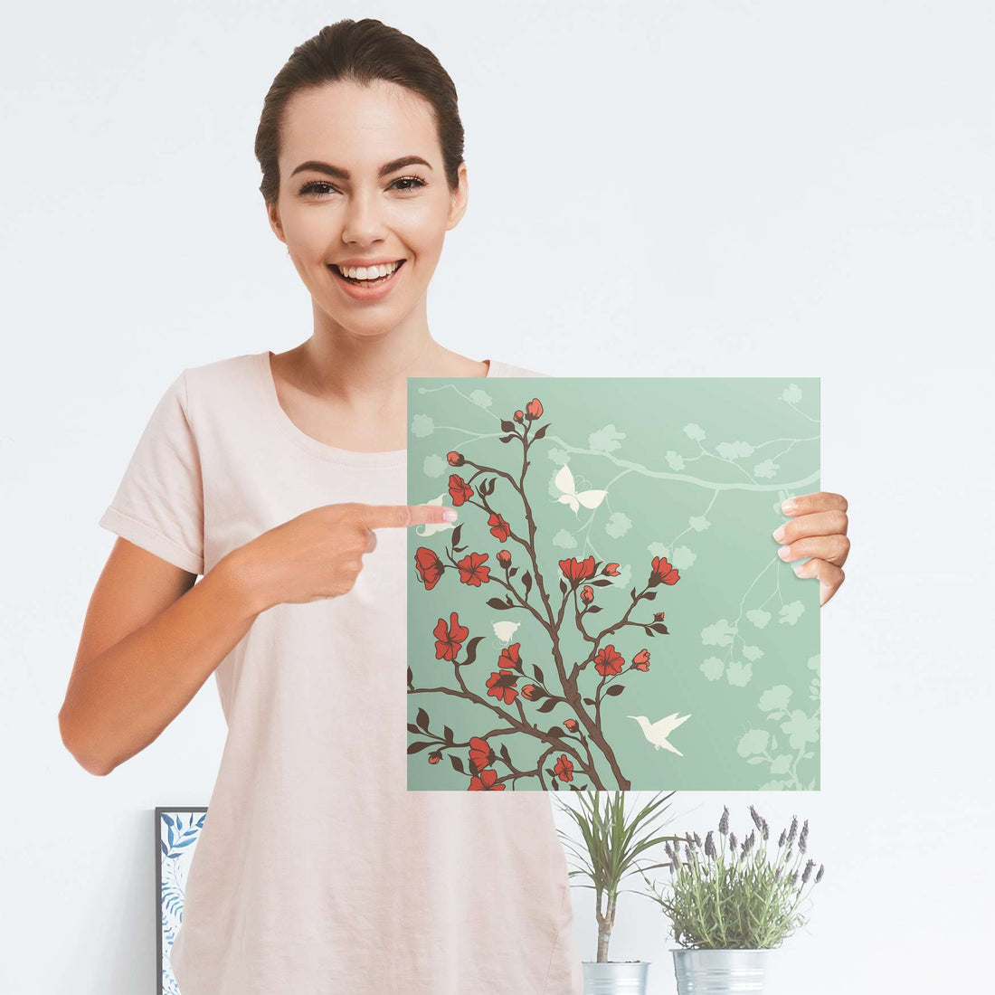 Selbstklebender Folienbogen Blütenzauber - Größe: 30x30 cm