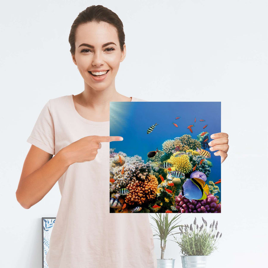 Selbstklebender Folienbogen Coral Reef - Größe: 30x30 cm