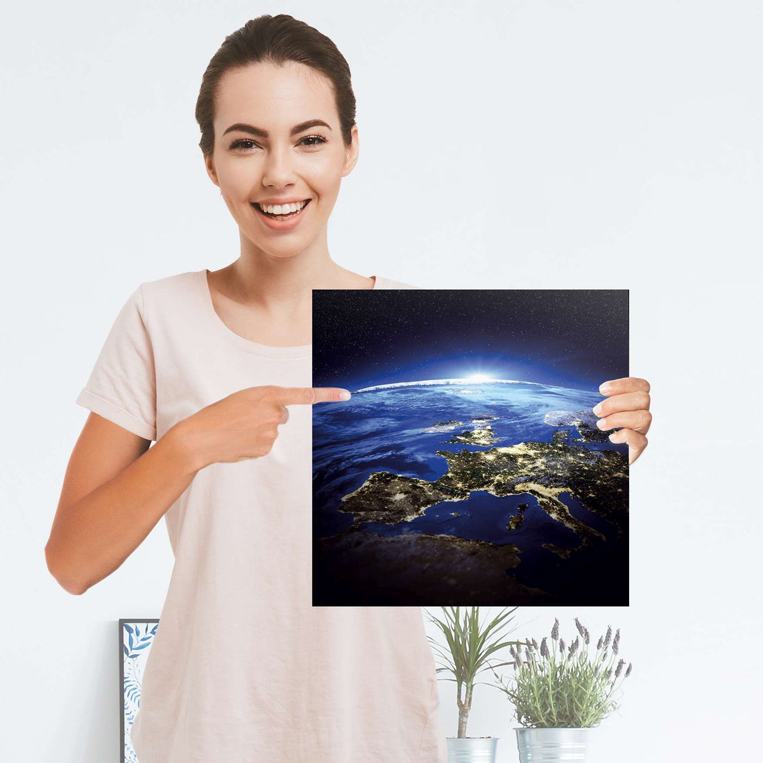 Selbstklebender Folienbogen Earth View - Größe: 30x30 cm