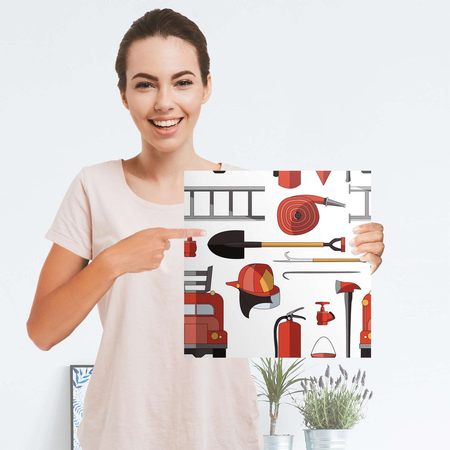 Selbstklebender Folienbogen Firefighter - Größe: 30x30 cm