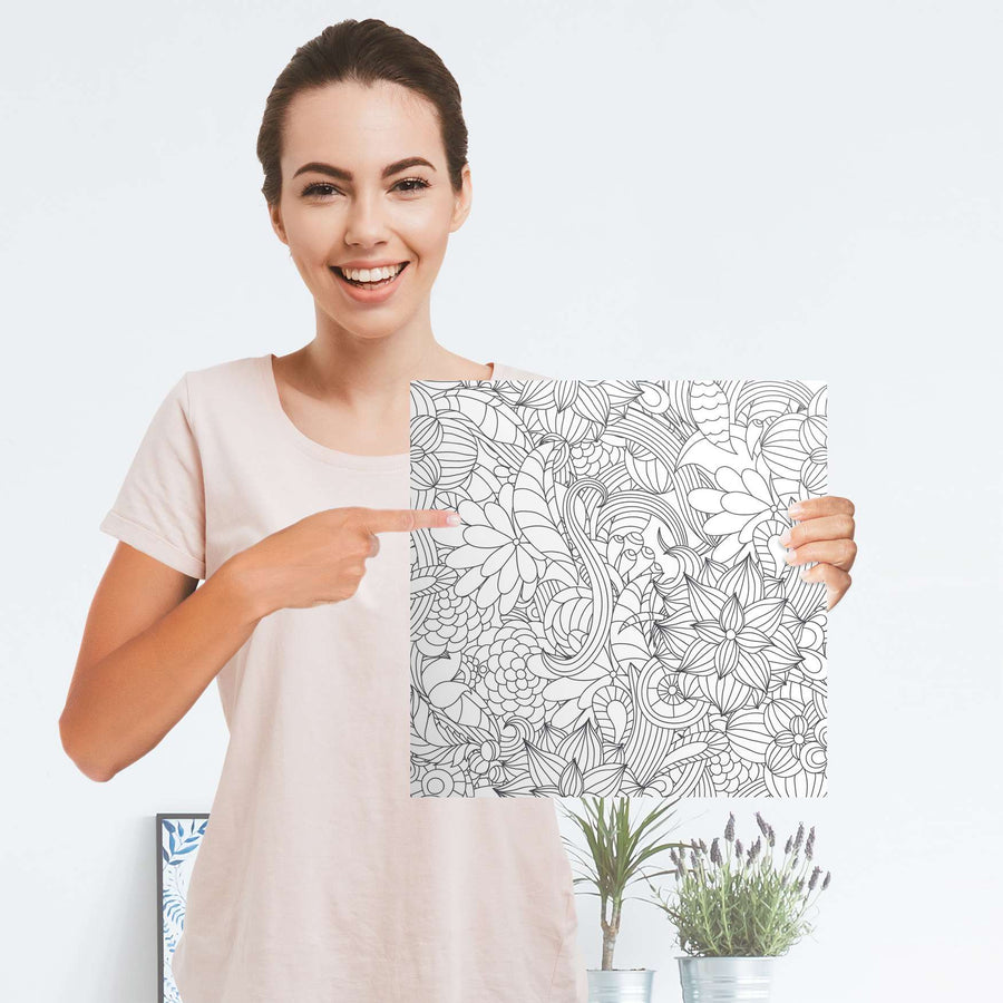 Selbstklebender Folienbogen Flower Lines 2 - Größe: 30x30 cm