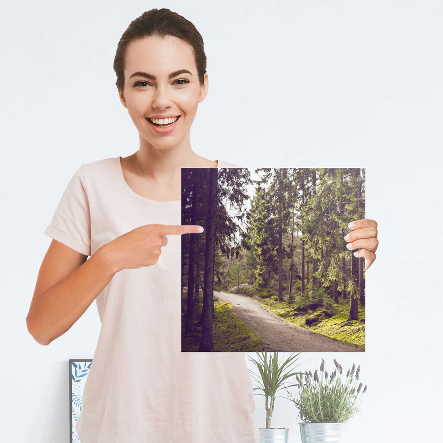 Selbstklebender Folienbogen Forest Walk - Größe: 30x30 cm