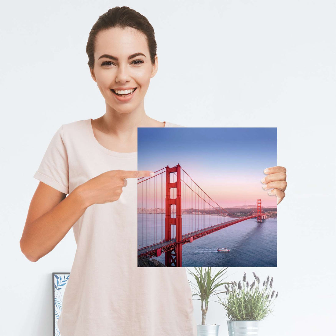 Selbstklebender Folienbogen Golden Gate - Größe: 30x30 cm