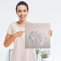 Selbstklebender Folienbogen Hexagon - Größe: 30x30 cm