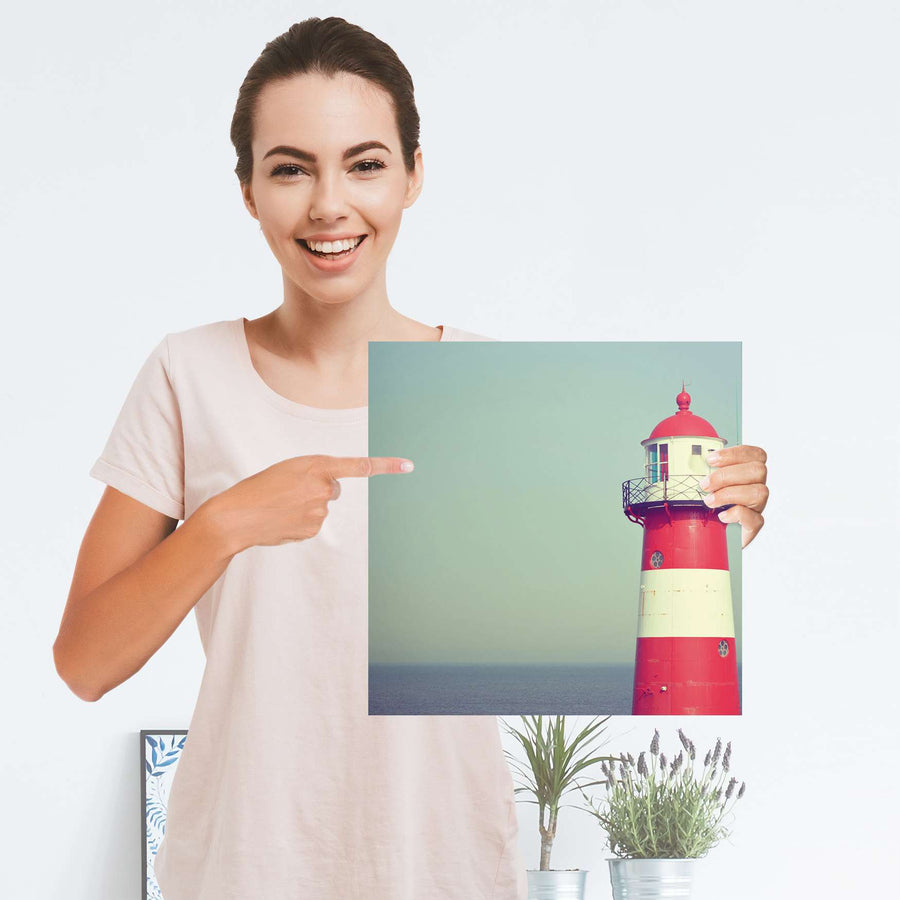 Selbstklebender Folienbogen Leuchtturm - Größe: 30x30 cm