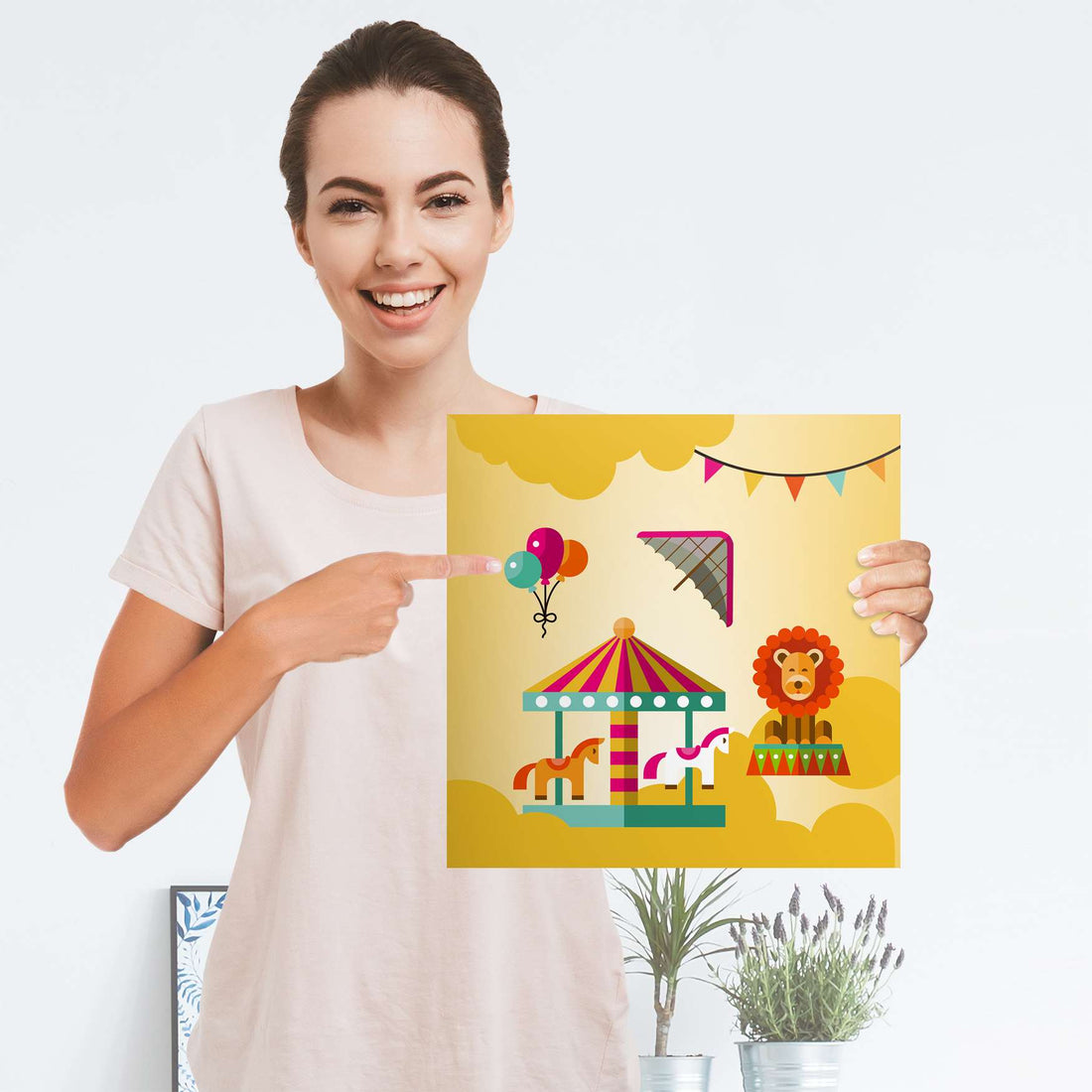 Selbstklebender Folienbogen Löwenstark - Größe: 30x30 cm