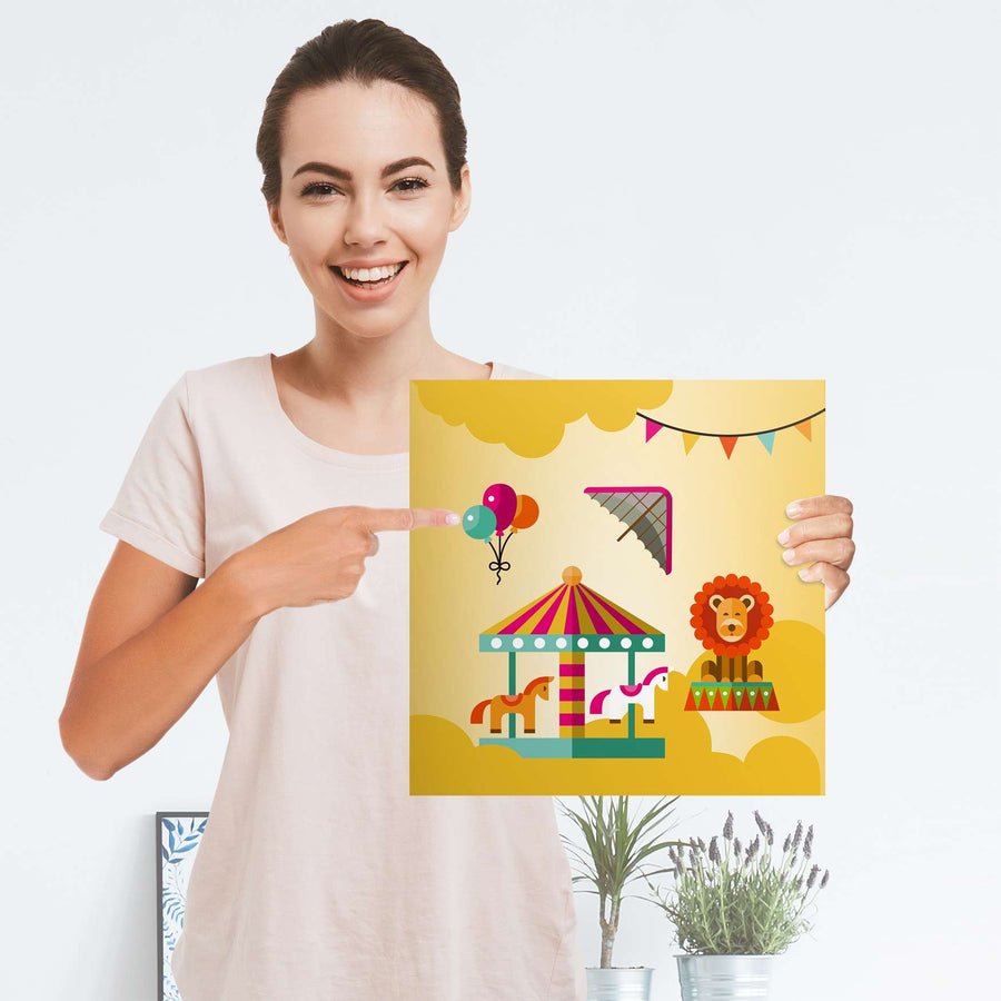 Selbstklebender Folienbogen Löwenstark - Größe: 30x30 cm