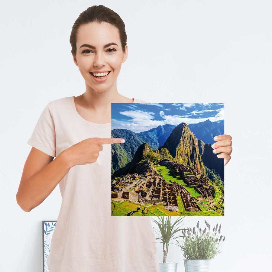 Selbstklebender Folienbogen Machu Picchu - Größe: 30x30 cm