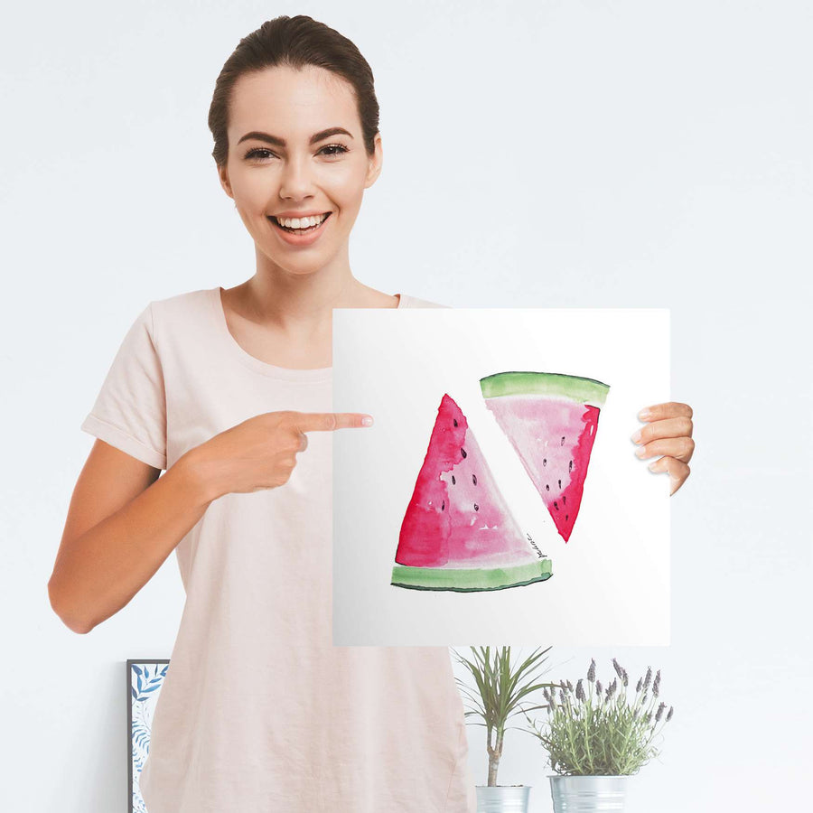 Selbstklebender Folienbogen Melone - Größe: 30x30 cm