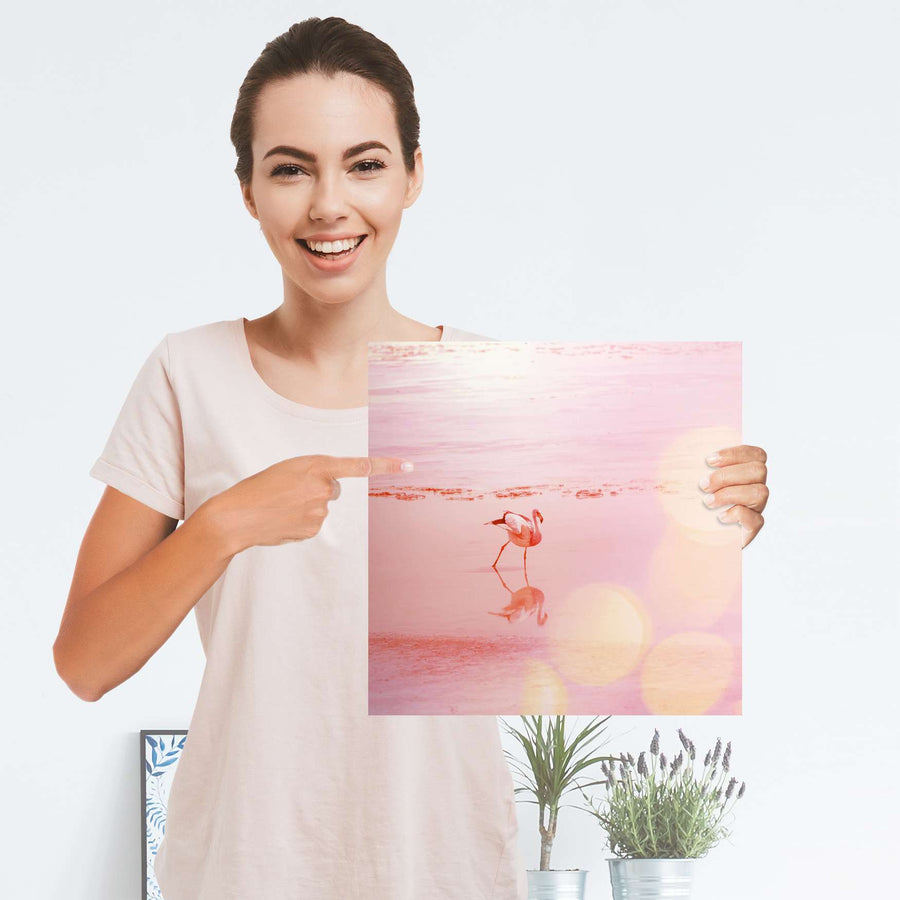 Selbstklebender Folienbogen Mr. Flamingo - Größe: 30x30 cm