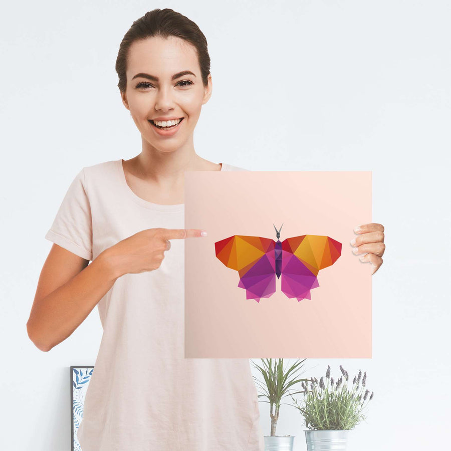 Selbstklebender Folienbogen Origami Butterfly - Größe: 30x30 cm