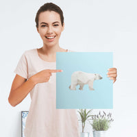 Selbstklebender Folienbogen Origami Polar Bear - Größe: 30x30 cm