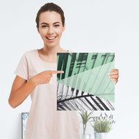 Selbstklebender Folienbogen Palmen mint - Größe: 30x30 cm