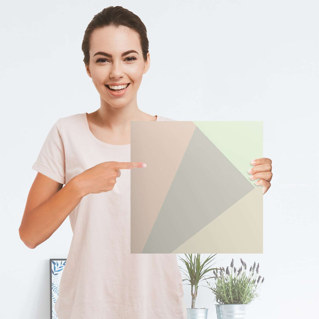 Selbstklebender Folienbogen Pastell Geometrik - Größe: 30x30 cm