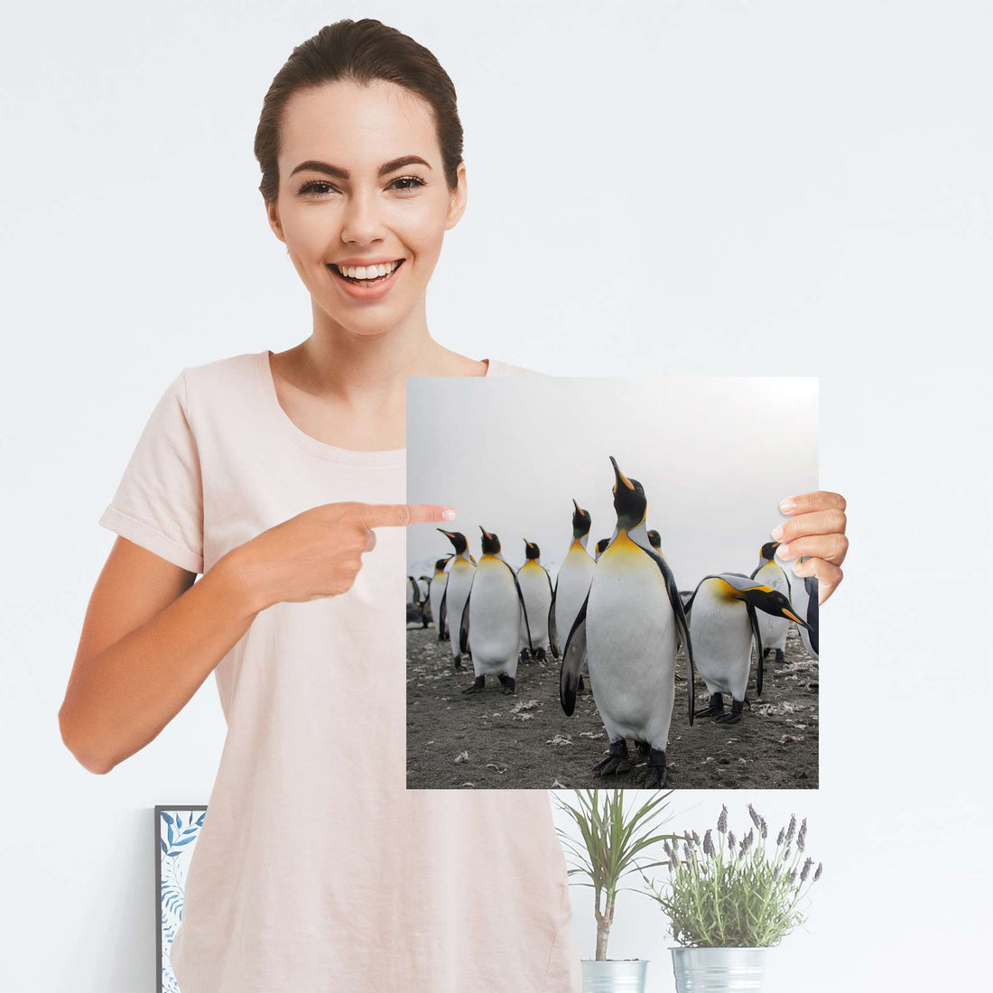 Selbstklebender Folienbogen Penguin Family - Größe: 30x30 cm