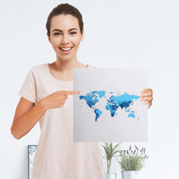 Selbstklebender Folienbogen Politische Weltkarte - Größe: 30x30 cm
